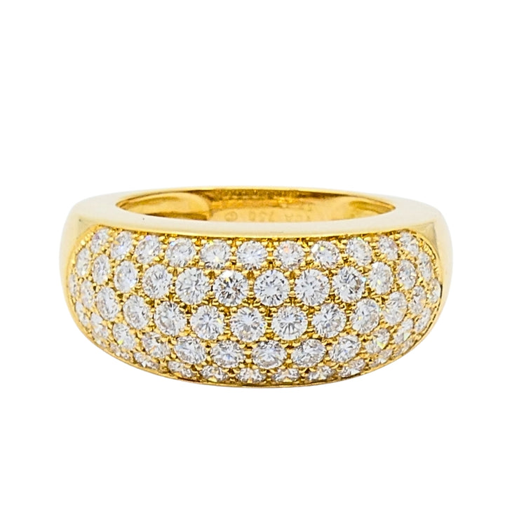 Van Cleef & Arpels Pave Diamond Gold Dome Ring