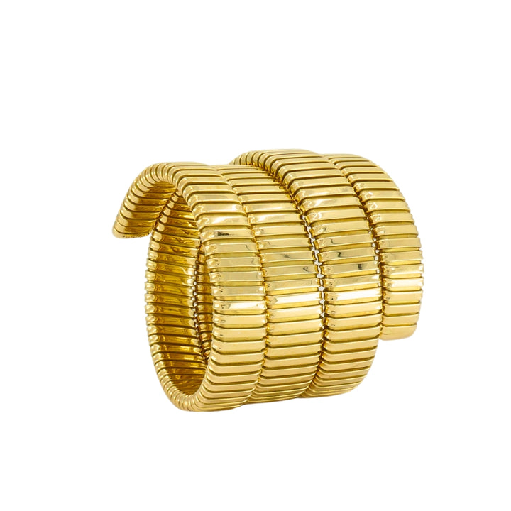Vintage Carlo Weingrill 18k Gold Four Row Tubogas Wrap Bracelet
