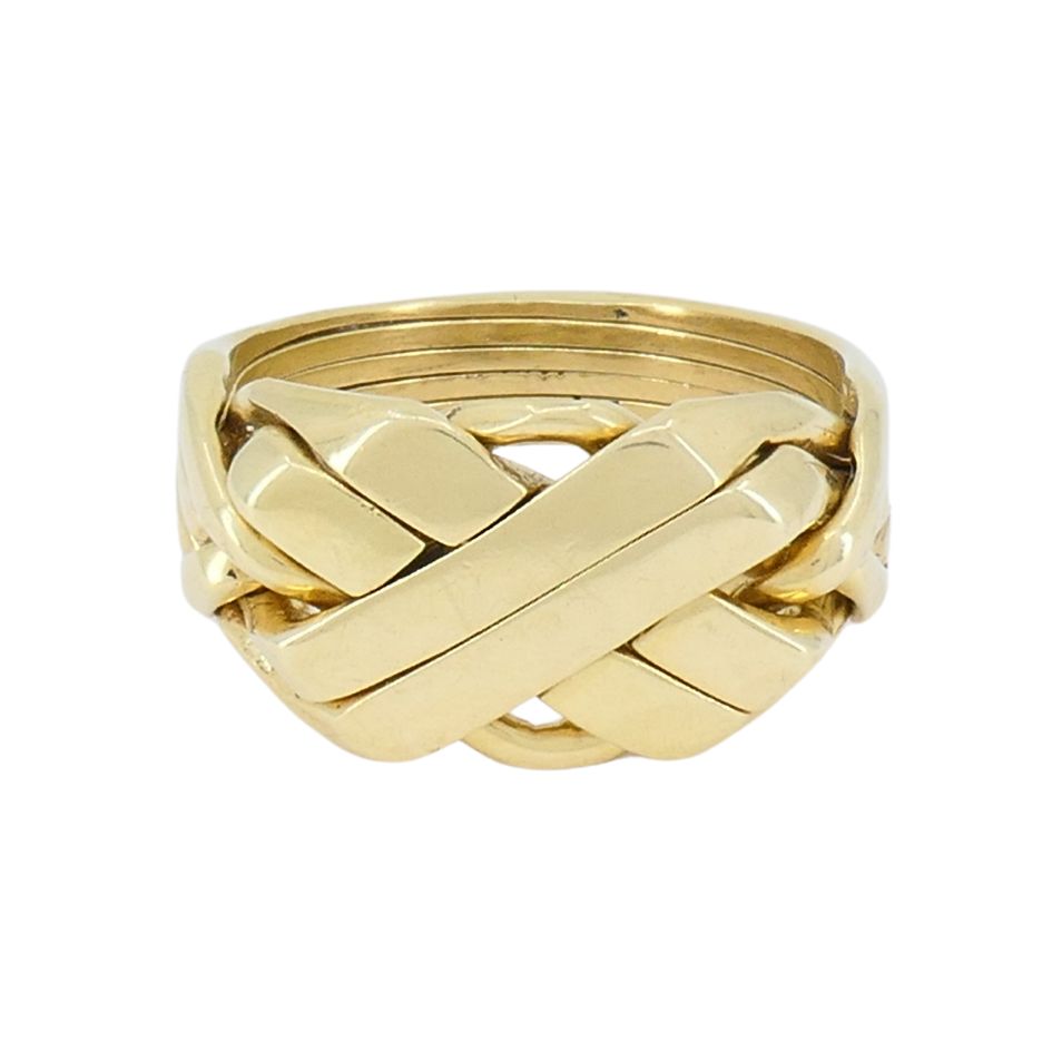 Vintage 14k Gold Band Puzzle Ring sz 11 – Nadine Krakov Collection