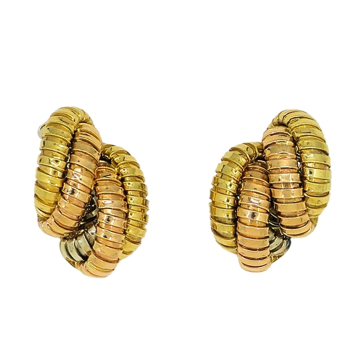 Tallarico Carlo Weingrill Tubogas Earrings Three Tone 18k Gold