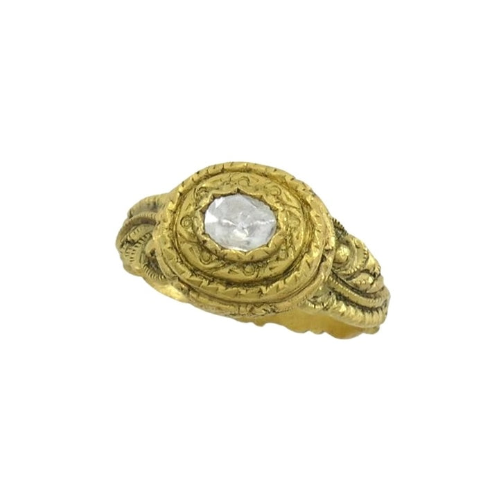 Antique 22k Gold Diamond Handmade Ring