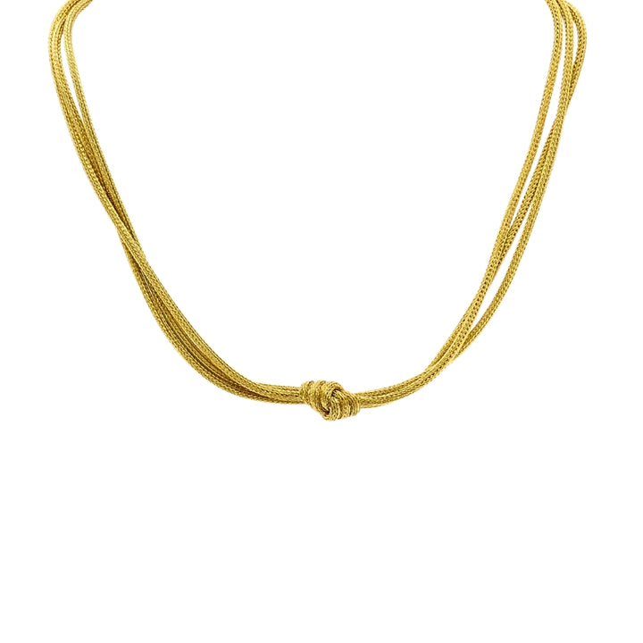 18k Gold Multi-Strand Knot Necklace