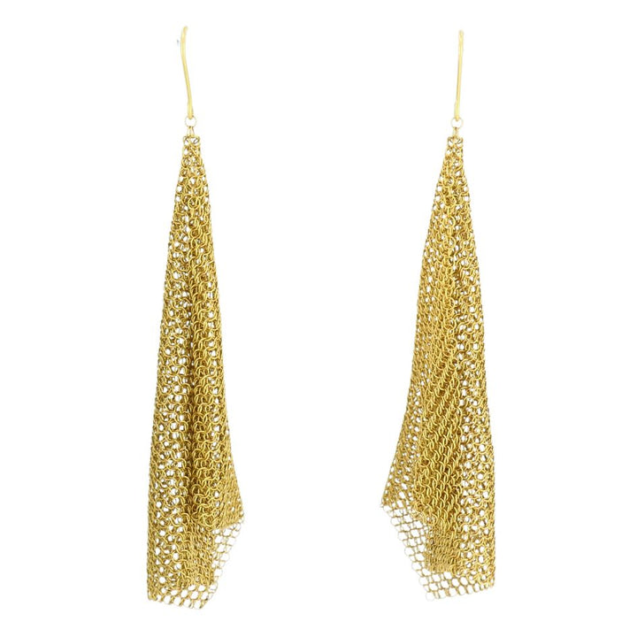Elsa Peretti for Tiffany & Co. 18k Gold Large Mesh Drop Earrings