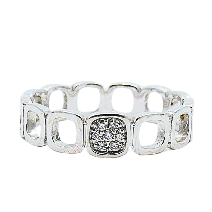 Dinh Van 18k White Gold Ring Diamond Band