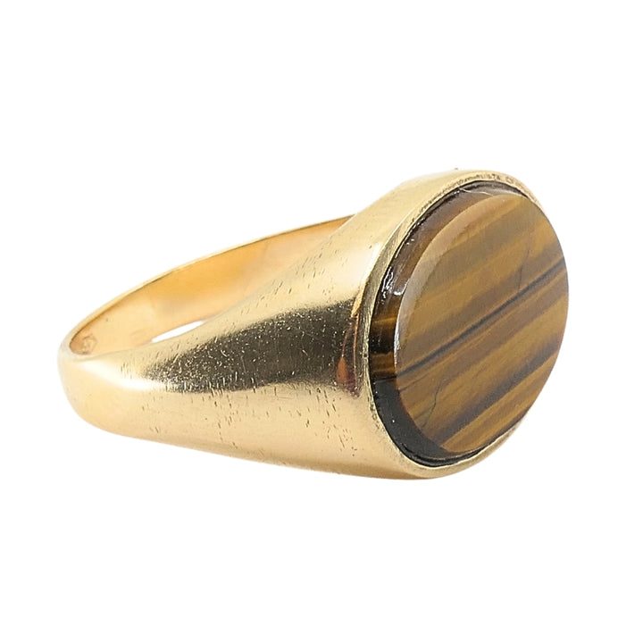 Vintage Tiger’s Eye Oval Ring 10k Gold