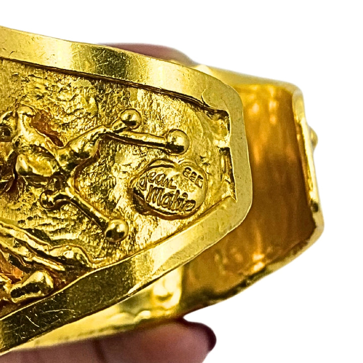 22k Gold Jean Mahie Wide Cuff Bracelet