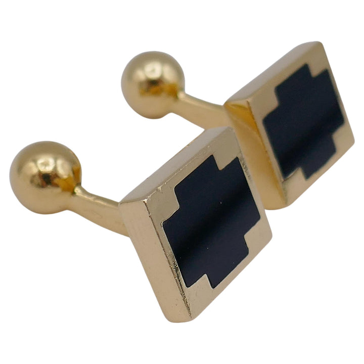 Vintage Gucci Gold Cufflinks Onyx