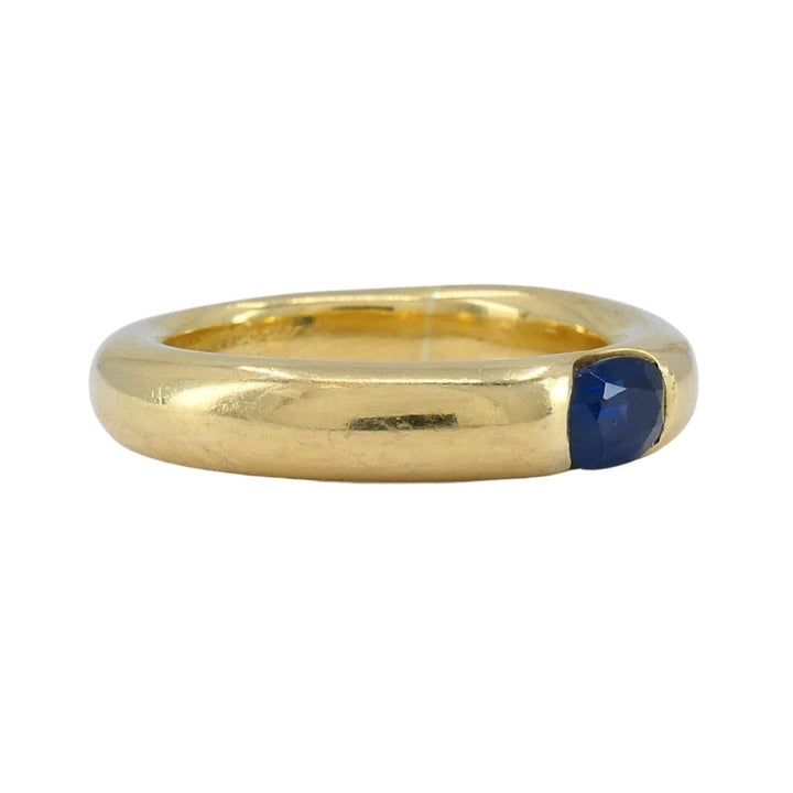 1997 Cartier 18k Gold Blue Sapphire Ellipse Band Ring