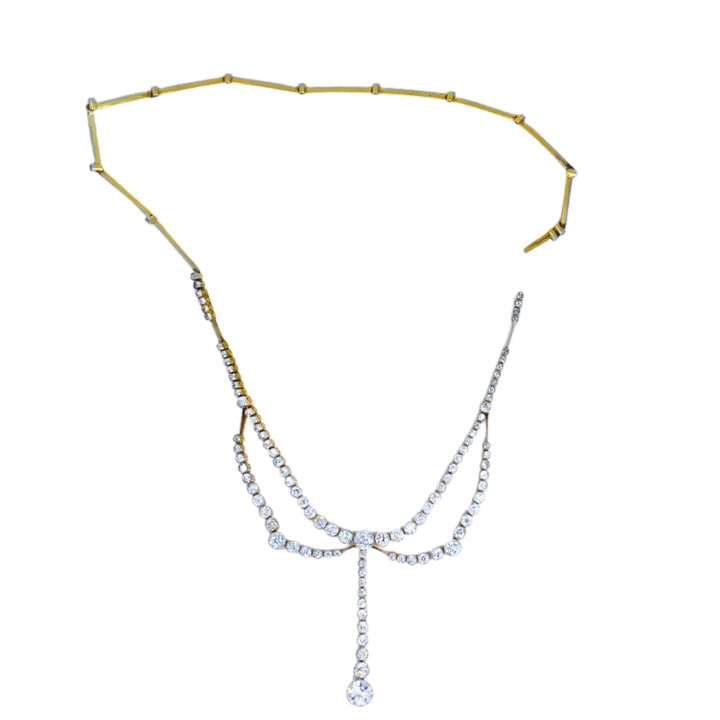 Edwardian Art Deco Necklace Platinum Diamond Vintage Jewelry Antique