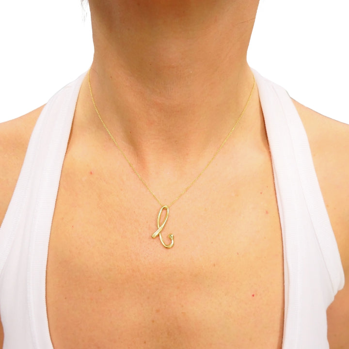 Elsa Peretti Tiffany & Co. 18k Gold  Alphabet Collection Pendant Necklace
