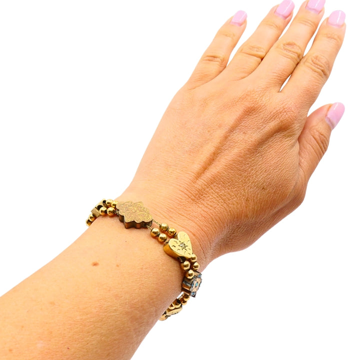 Antique 14k Gold Slide Bracelet Gemstones