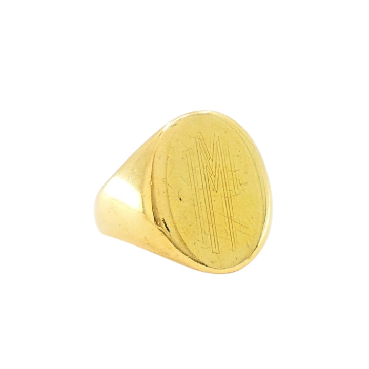 Vintage 10k Gold Monogram Signet Ring