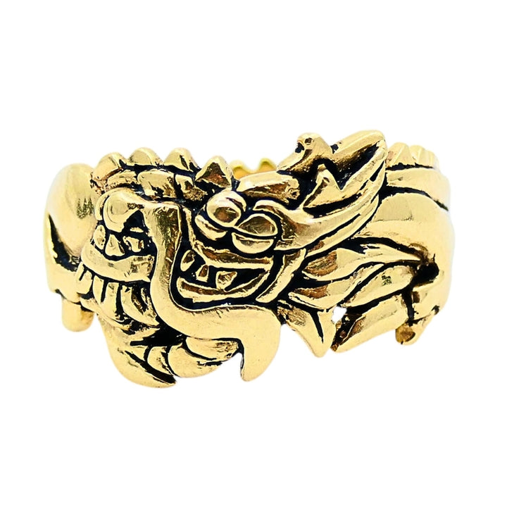 Vintage Dragon Ring 14k Gold Men Jewelry