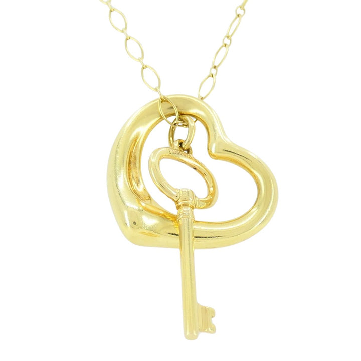 Tiffany & Co. Elsa Peretti Open Heart Key Pendant Necklace