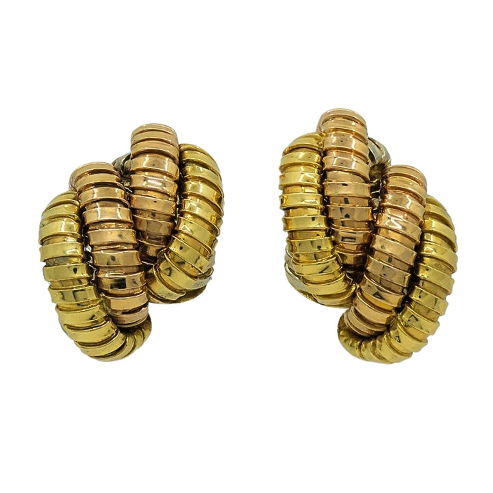 Tallarico Carlo Weingrill Tubogas Earrings Three Tone 18k Gold
