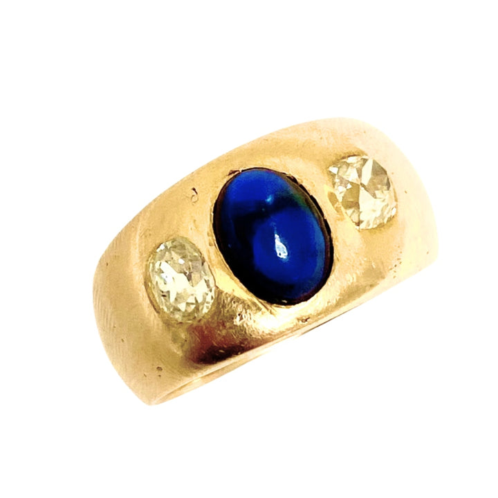 Vintage Gold Ring Three-Stone French Band
