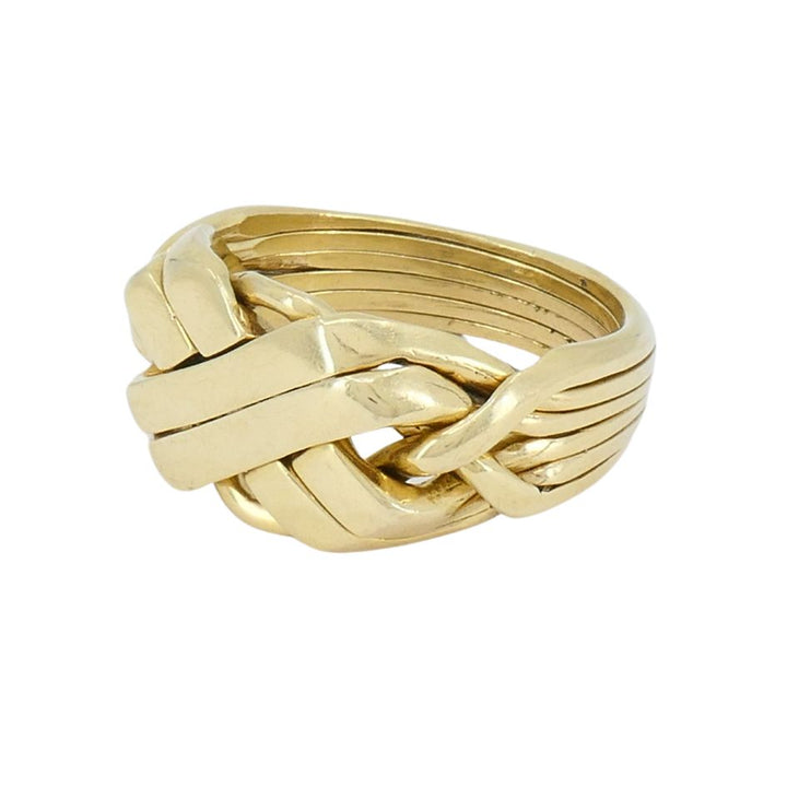 Vintage 14k Gold 6 Band Puzzle Ring sz 11