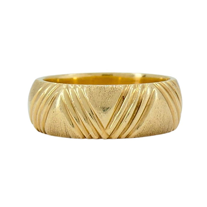 1950s Cartier 14k Gold Brushed Band Ring sz 7