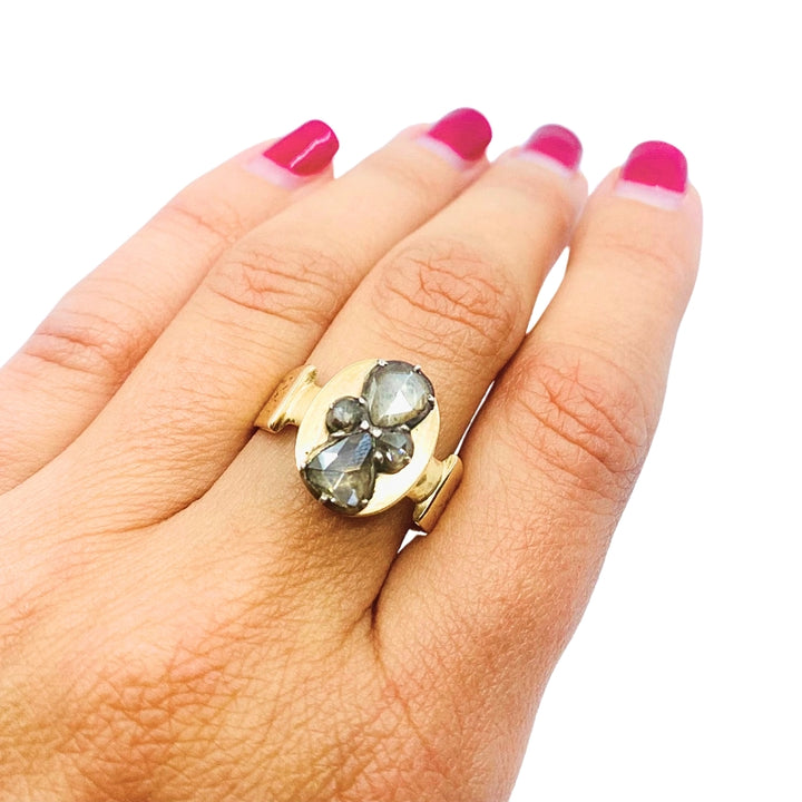 Rose Cut Diamond Ring 14k Gold Vintage Jewelry
