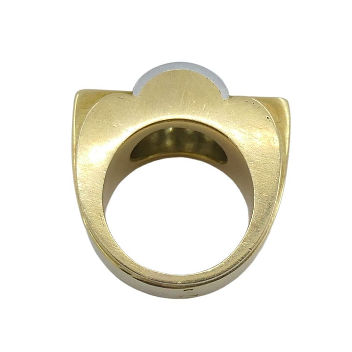 Retro Van Cleef & Arpels 18k Two-tone Gold Diamond Tank Ring