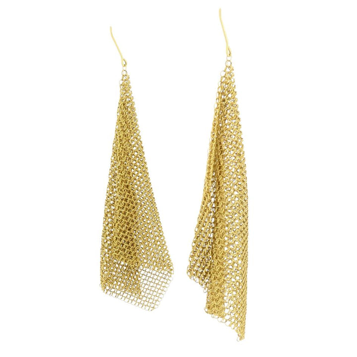 Elsa Peretti for Tiffany & Co. 18k Gold Large Mesh Drop Earrings