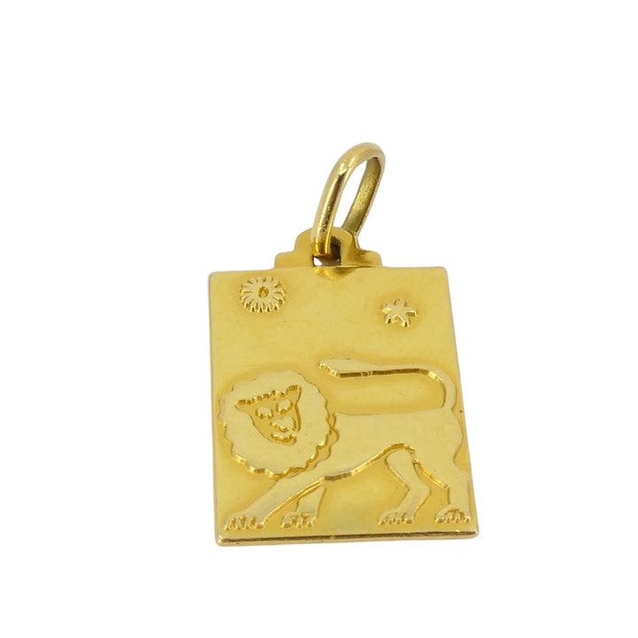 Leo Lion 18k Gold Charm Vintage Pendant