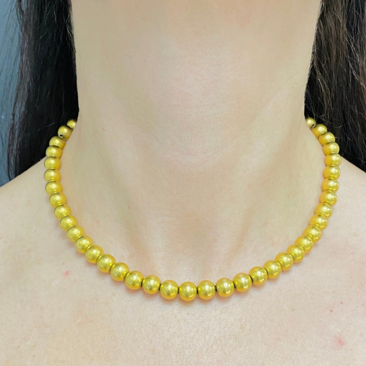 14k Gold Bead Necklace Vintage Jewelry