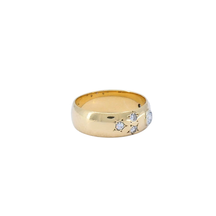 Peacock 14k Gold Diamond Band Ring