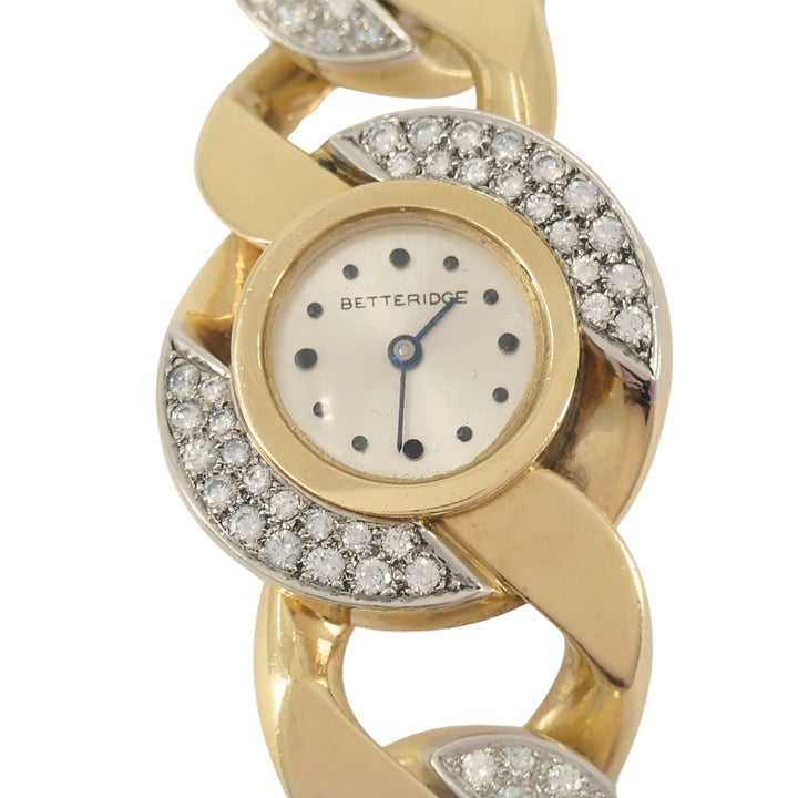 Vintage Diamond Watch Betteridge Curblink Chain Bracelet 14k Gold