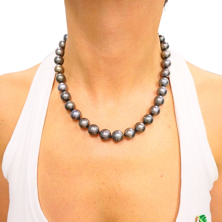 Tahitian Pearl Necklace 14k Gold Clasp