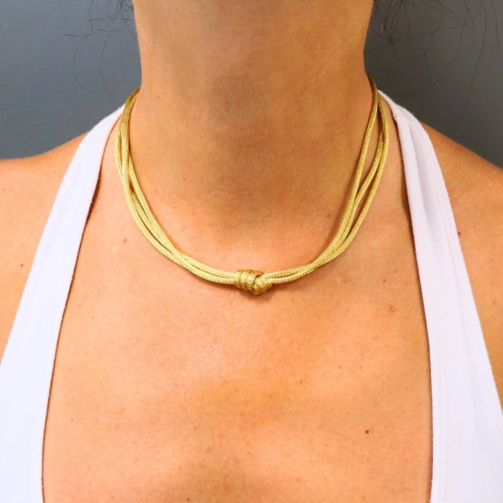 18k Gold Multi-Strand Knot Necklace
