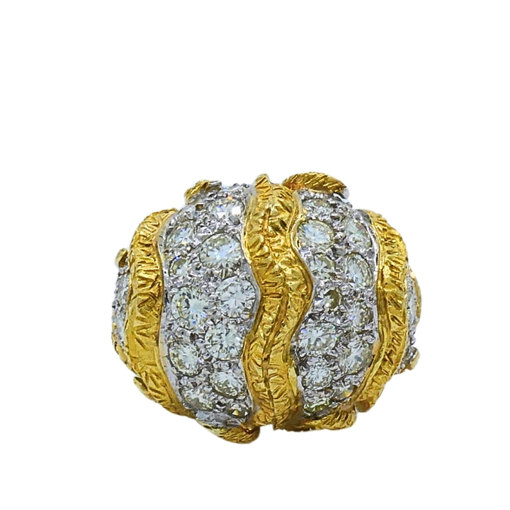 Vintage Diamond Dome Ring 18k Gold