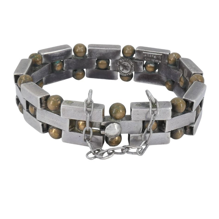 Vintage William Spratling Mexico Silver Bronze Bracelet