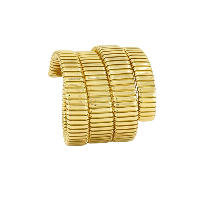 Vintage Carlo Weingrill 18k Gold Four Row Tubogas Wrap Bracelet