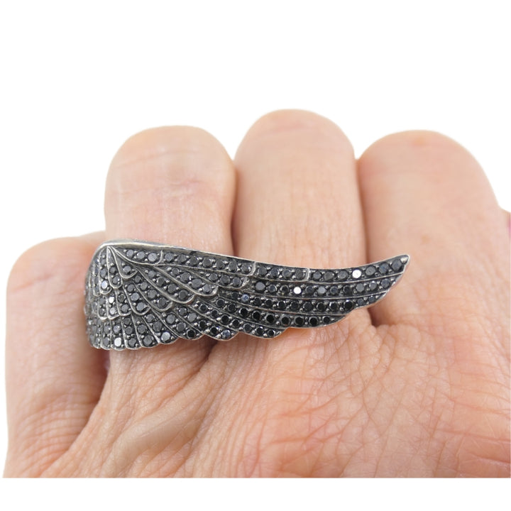 Garrard Black Diamond Wing Ring 18k Gold