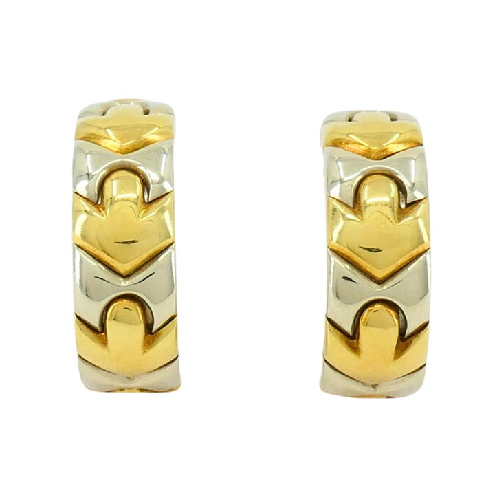 Bvlgari 18k Two-tone Gold Clip-on Huggie Alveare Earrings
