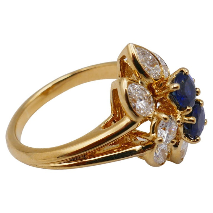 Chaumet Vintage Diamond Sapphire Yellow Gold Ring