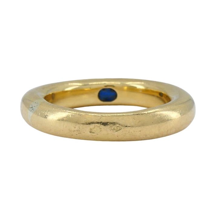 1997 Cartier 18k Gold Blue Sapphire Ellipse Band Ring