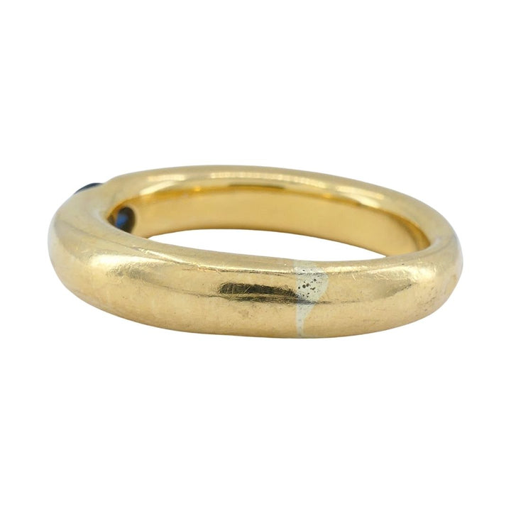 1997 Cartier 18k Gold Blue Sapphire Ellipse Band Ring