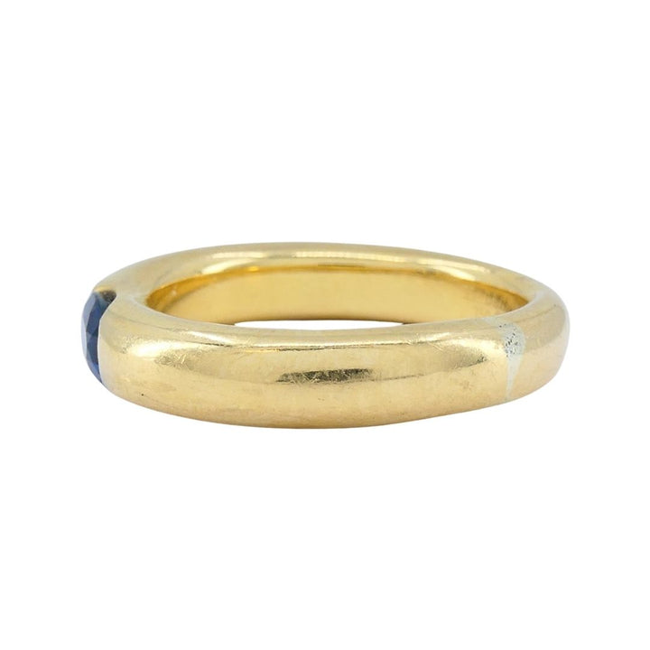 1997 Cartier 18k Gold Blue Sapphire Ellipse Band Ring