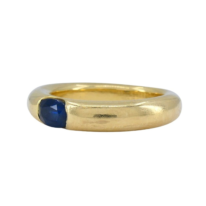 1997 Cartier 18k Gold Blue Sapphire Ellipse Band Ring