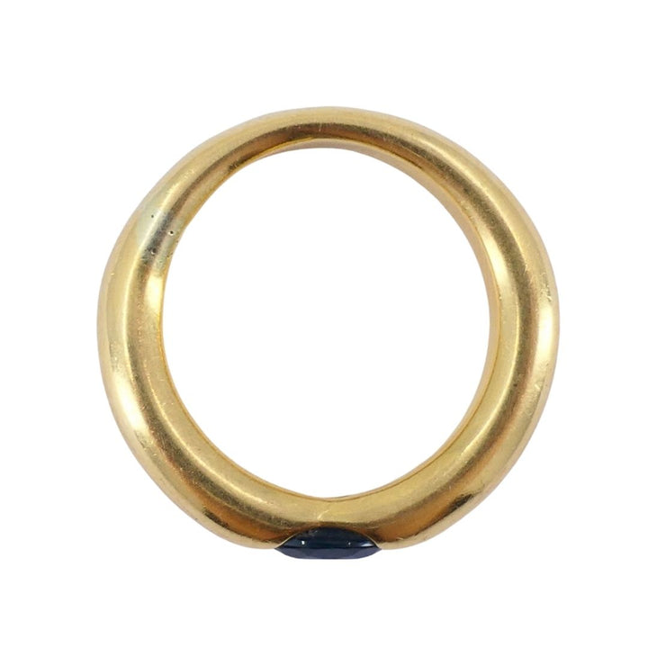 1997 Cartier 18k Gold Blue Sapphire Ellipse Band Ring