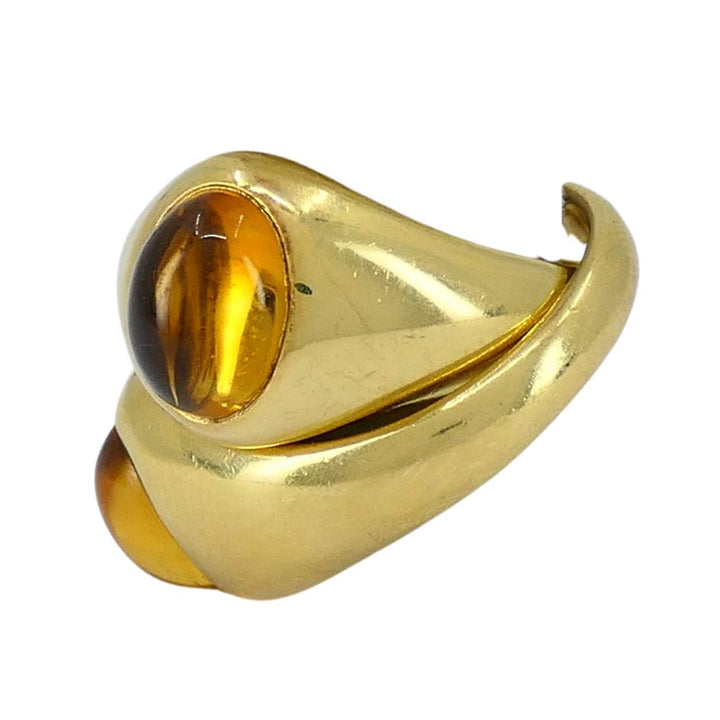 Pomellato 18k Gold Citrine Interwoven Duo Ring