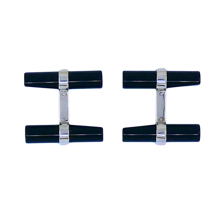 Vintage Cartier 18k White Gold Onyx Cufflinks