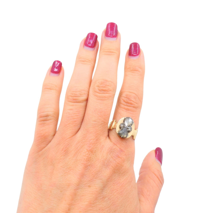 Rose Cut Diamond Ring 14k Gold Vintage Jewelry