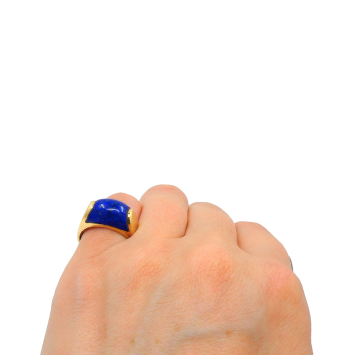 Bvlgari Bulgari Tronchetto Ring 18k Gold Lapis Lazuli