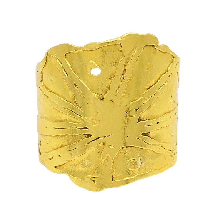 Jean Mahie 22k Gold Wide Cuff Bracelet