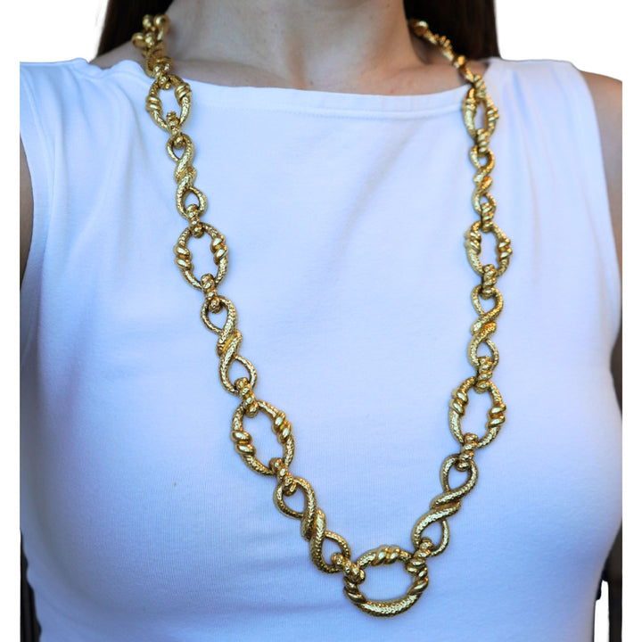 Vintage Wander 18k Hammered Gold Convertible Necklace