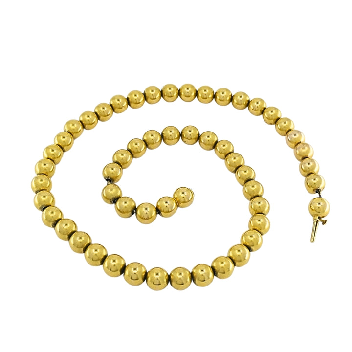 14k Gold Bead Necklace Vintage Jewelry