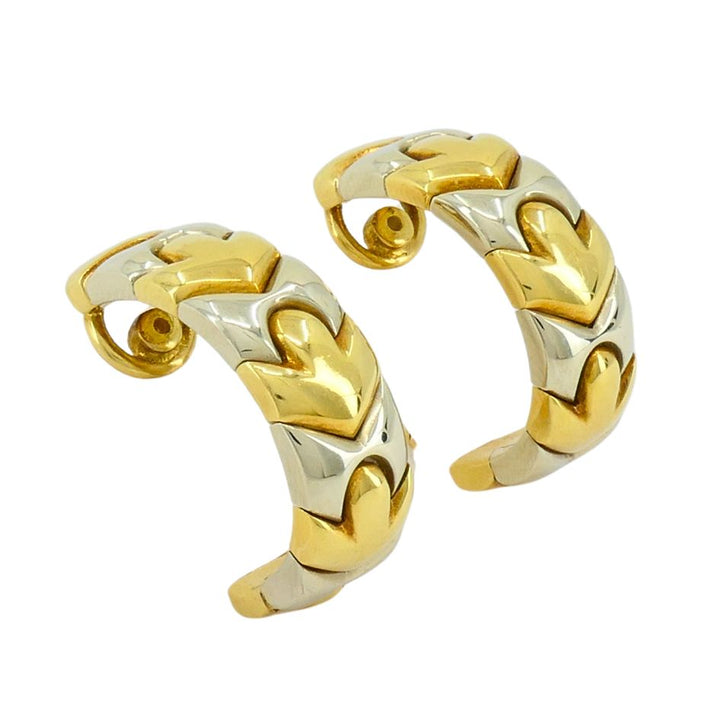 Bvlgari 18k Two-tone Gold Clip-on Huggie Alveare Earrings